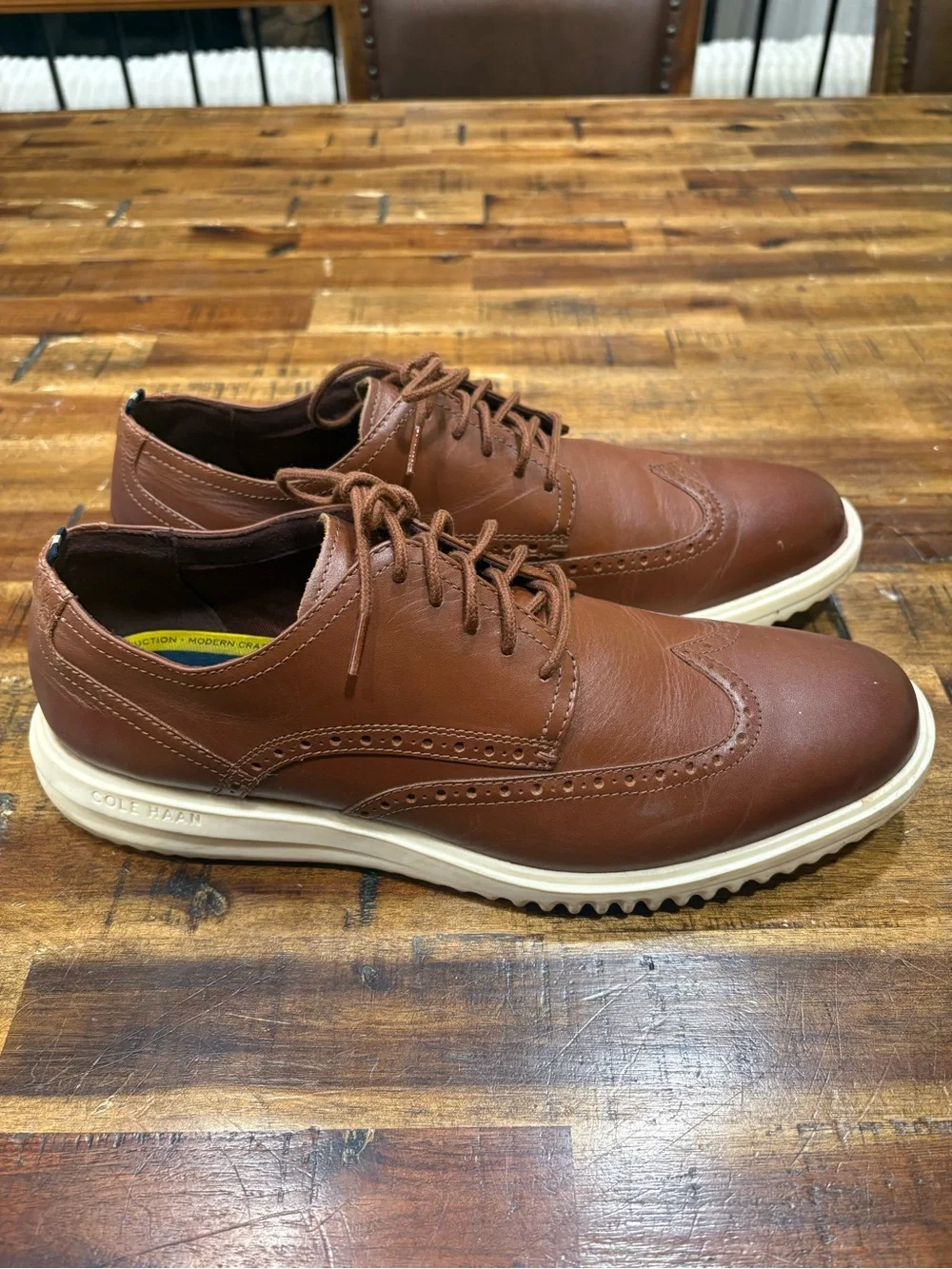 Cole Haan Grand Men’s Brown Leather Wingtip Oxford